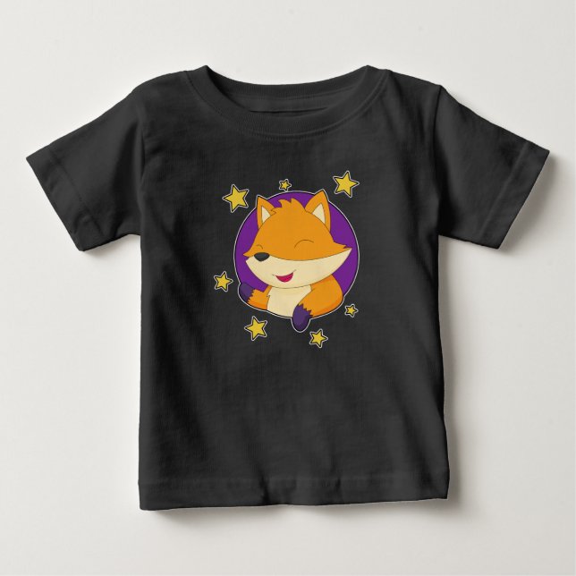 T-shirt Pour Bébé Fox Stars (Devant)