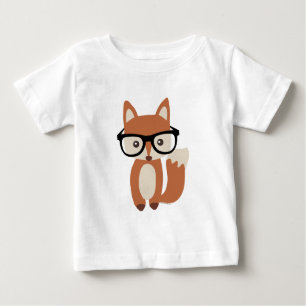 T-shirt Pour Bébé Fox w/Glasses de bébé de hippie
