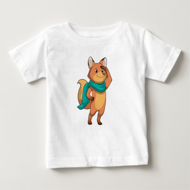T-shirt Pour Bébé Fox with Scarf (Devant)
