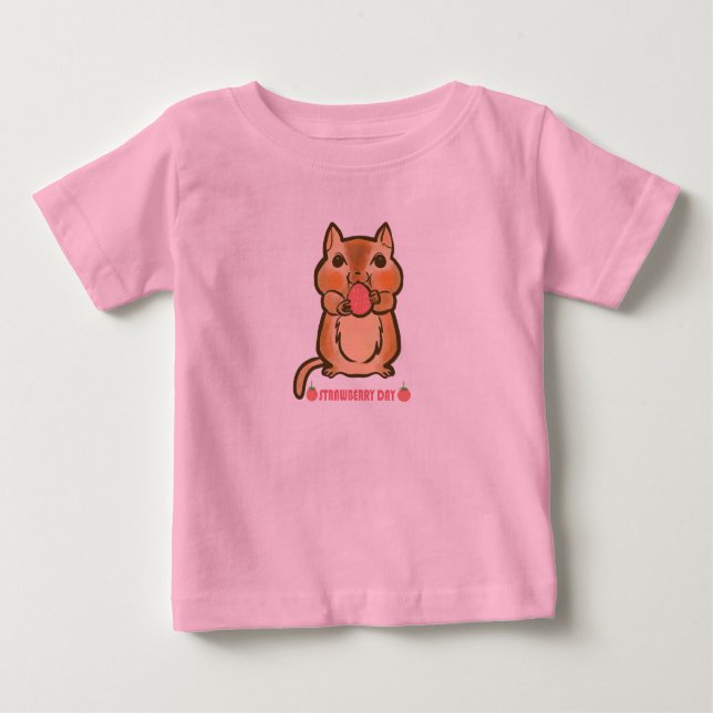 T-shirt Pour Bébé fraise chipmunk (Devant)