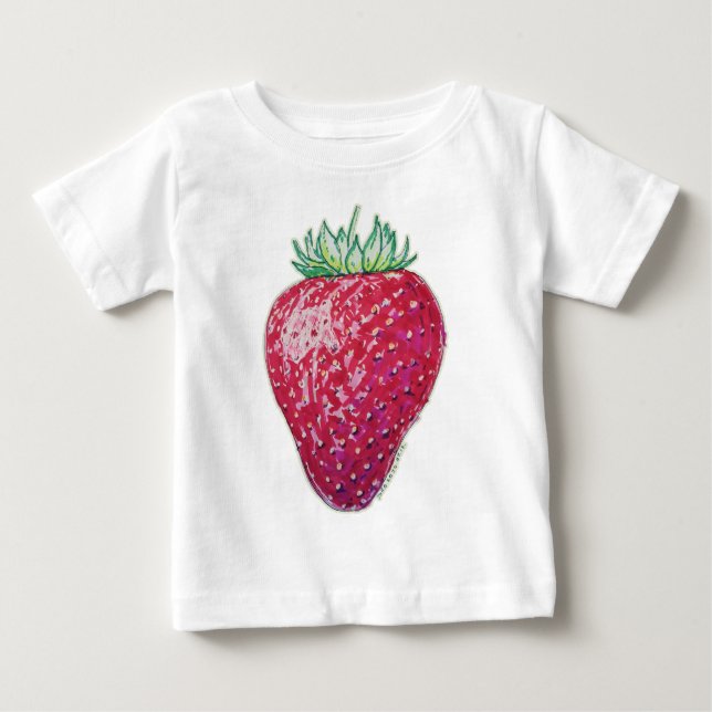T-shirt Pour Bébé Fraise Debout (Devant)