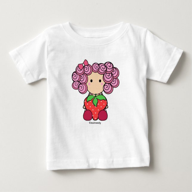 T-shirt Pour Bébé Fraise Fille bébé à manches longues Tee (Devant)
