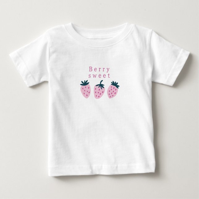 T-shirt Pour Bébé Fraise rose (Devant)