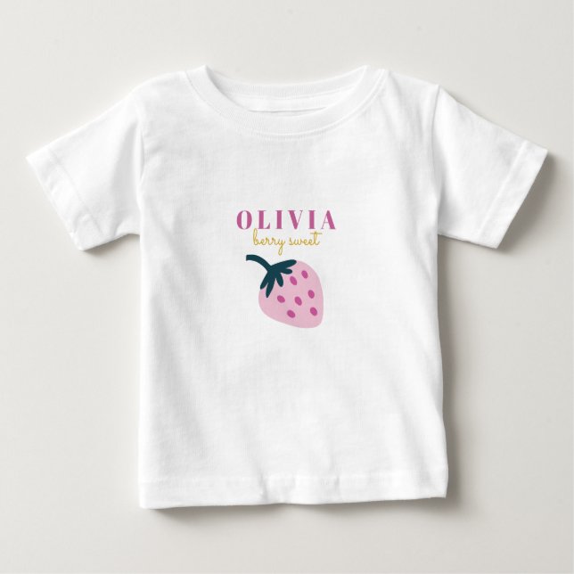 T-shirt Pour Bébé Fraise rose (Devant)