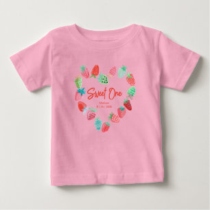 T-shirt Pour Bébé Fraise rose sucré un anniversaire