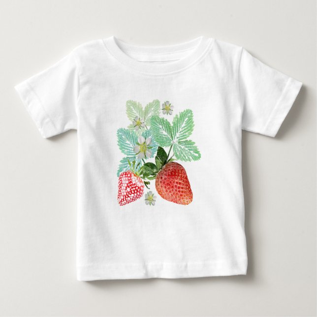 T-shirt Pour Bébé fraises, baies, rouge, frais, mûr, sucré, nourritu (Devant)