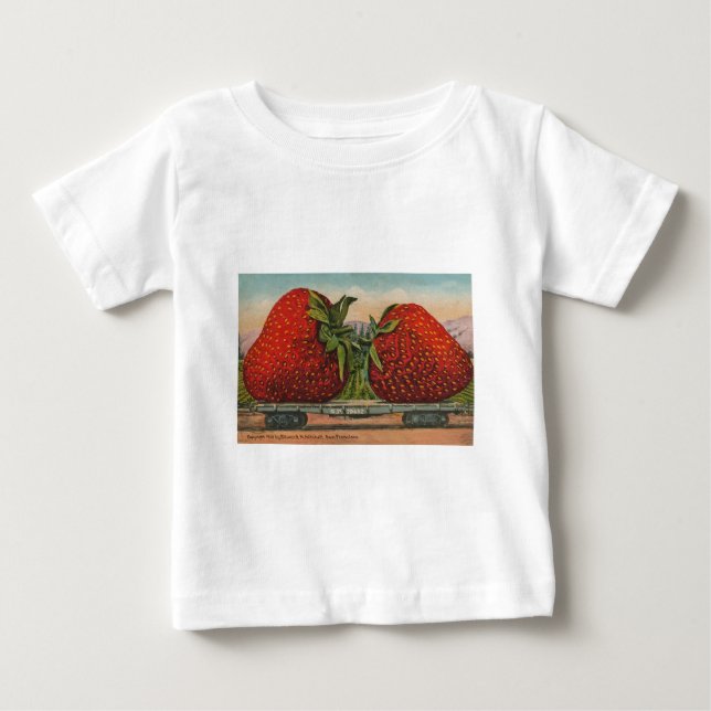 T-shirt Pour Bébé Fraises Géant Antique Fruit Amusement (Devant)