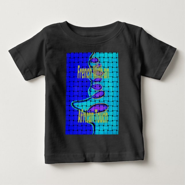 T-shirt Pour Bébé Français Bleu Africain Tissé Abstrait violet forme (Devant)