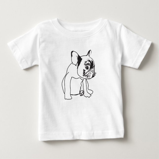 T-shirt Pour Bébé Français Chien Chien Chien Chien Tirage Belle Jers (Devant)