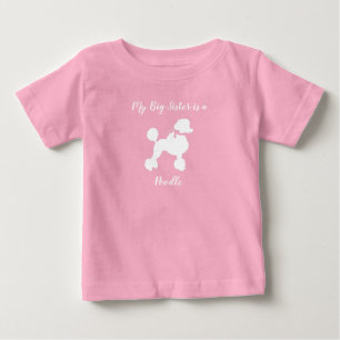 T-shirt Pour Bébé Français Poodle Chien Baby shower Chien Chiot Rose