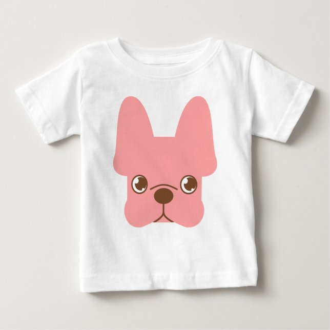 T-shirt Pour Bébé Français rose (Devant)