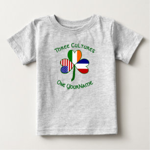 T-shirt Pour Bébé France Irlande USA Trèfle Drapeau Personnalisé