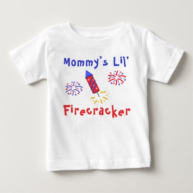 T-shirt Pour Bébé Frappe de maman Lil 4 juillet (Devant)