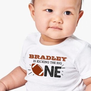 T-shirt Pour Bébé Frapper Le Grand Un   Football 1er Anniversaire