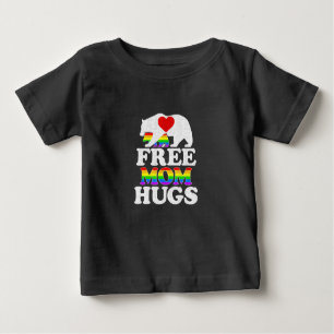 T-shirt Pour Bébé Free Mom Hugs Women LGBT Pride Mama Bear
