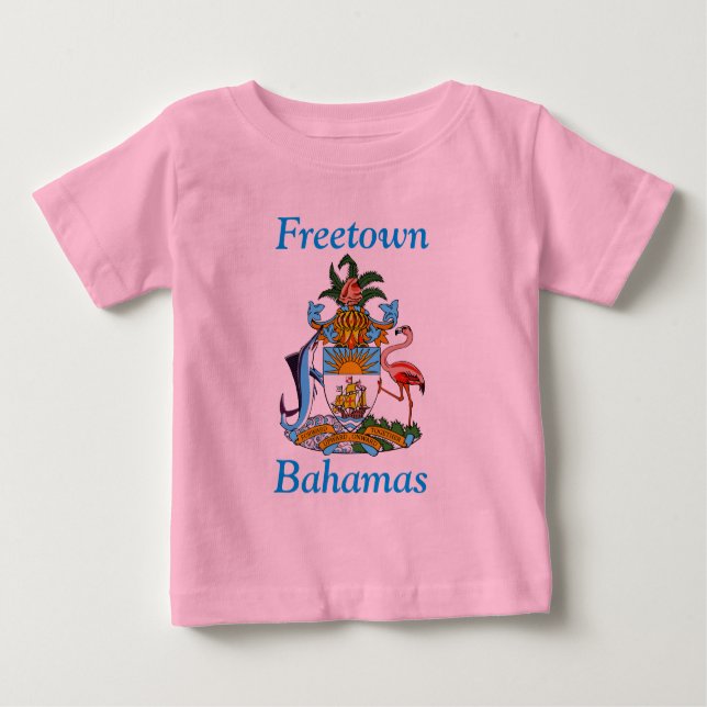 T-shirt Pour Bébé Freetown, Bahamas avec armoiries (Eleuthera) (Devant)