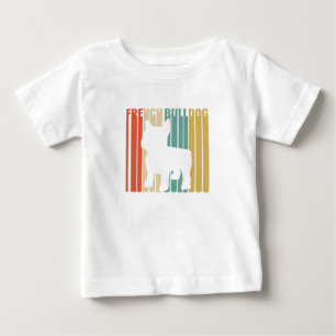T-shirt Pour Bébé French Bulldog Retro 1970 Cadeau pour maman Amoure