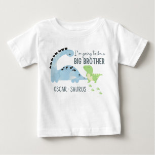 T-shirt Pour Bébé Frère aîné dinosaure personnalisé, Grand Frère