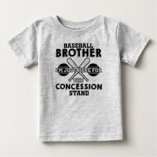 T-shirt Pour Bébé Frère de baseball Je suis juste ici pour la conce