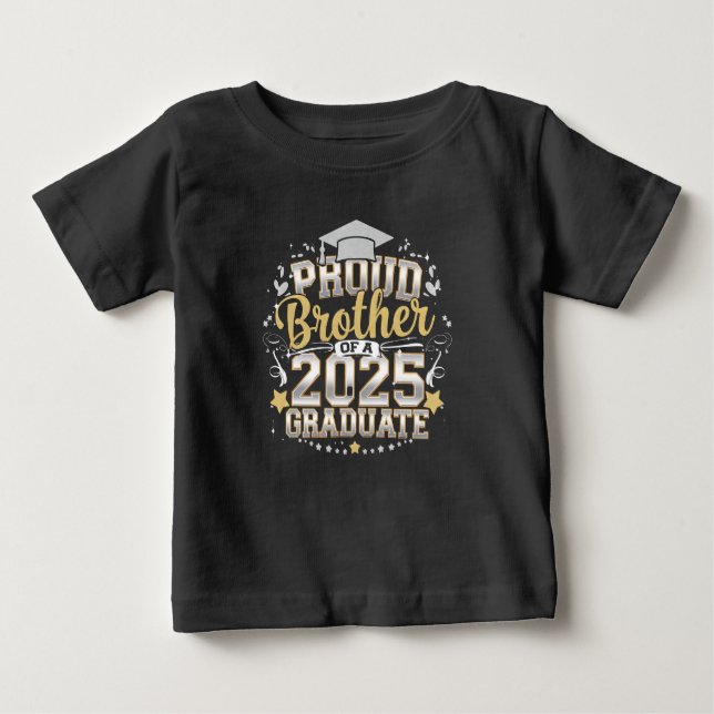 T-shirt Pour Bébé Frère fier d'un diplômé de 2025 Diplômé (Devant)