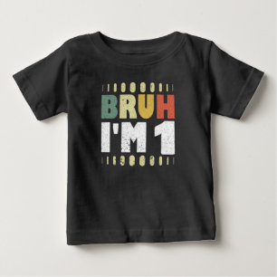T-shirt Pour Bébé Frère, j'ai 1 an Anniversaire Vintage Premier Anni