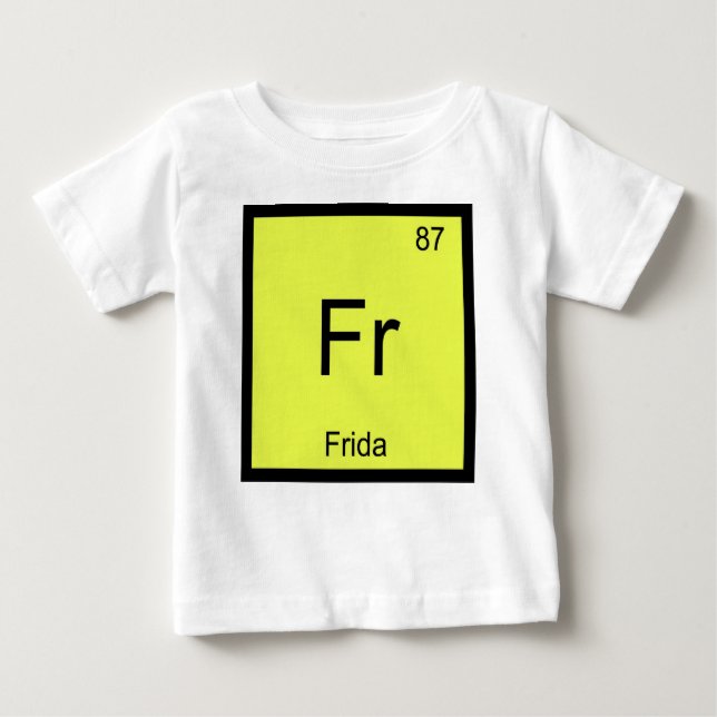 T-shirt Pour Bébé Frida Nom Chimie Élément Tableau périodique (Devant)