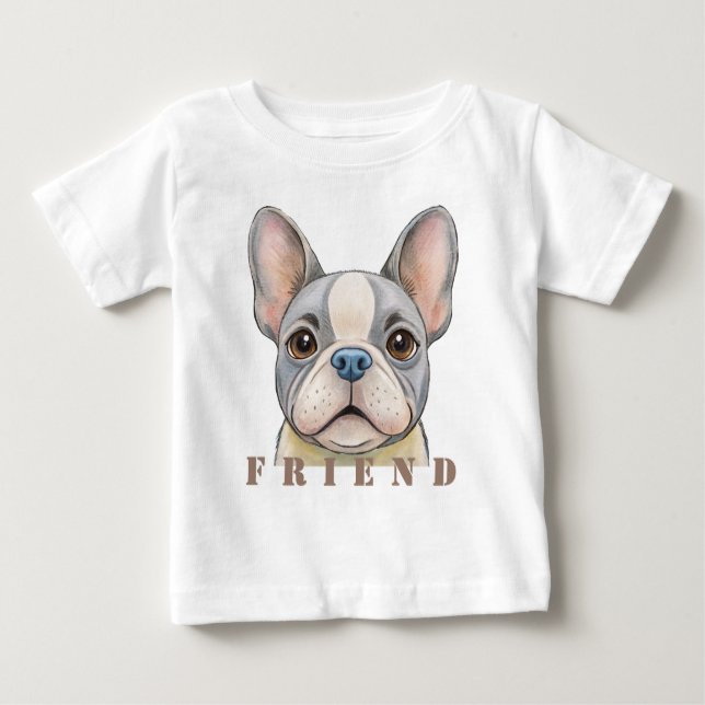 T-shirt Pour Bébé Friend Bulldog (Devant)