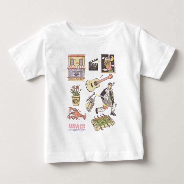 T-shirt Pour Bébé FRIENDS™ | Graphisme d'icônes de dessin animé 3 (Devant)