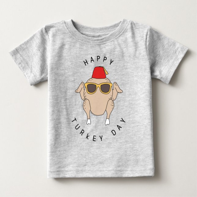 T-shirt Pour Bébé FRIENDS™ | Joyeuse fête de la dinde (Devant)