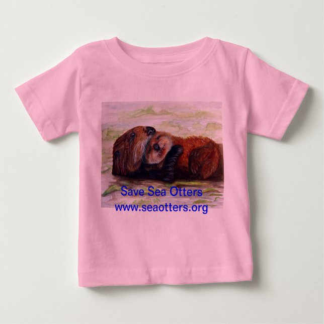 T-shirt Pour Bébé Friends of the Sea Otter Baby creeper (Devant)