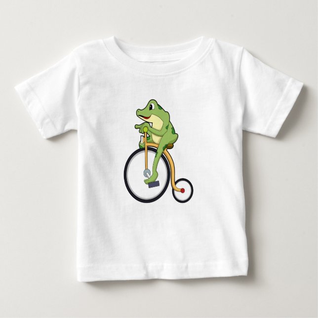 T-shirt Pour Bébé Frog at Circus with Bicycle.PNG (Devant)