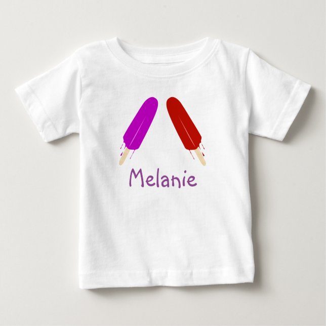 T-shirt Pour Bébé Froid Pops Nom personnalisé Robe sans manches (Devant)