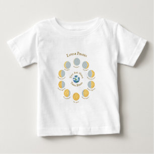 T-shirt Pour Bébé Fromage Lune Fameuse Phases Lunaires Graphique Bla