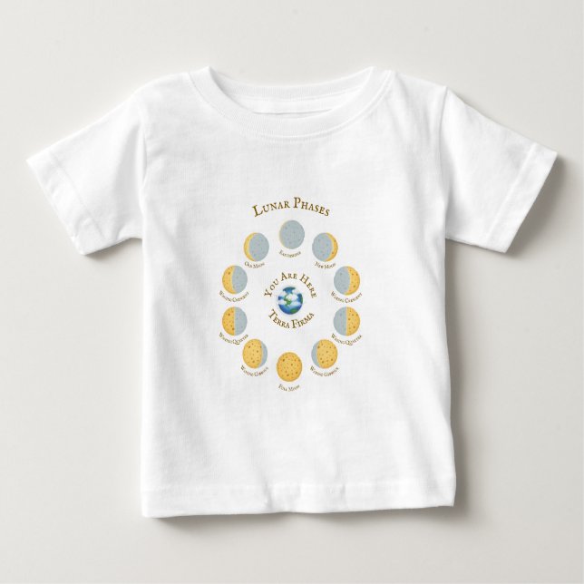 T-shirt Pour Bébé Fromage Lune Fameuse Phases Lunaires Graphique Bla (Devant)