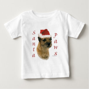 T-shirt Pour Bébé Frontière Terrier Père Noël Paws