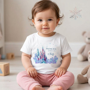 T-shirt Pour Bébé Frozen 1er Anniversaire Carte Château Premier Anni