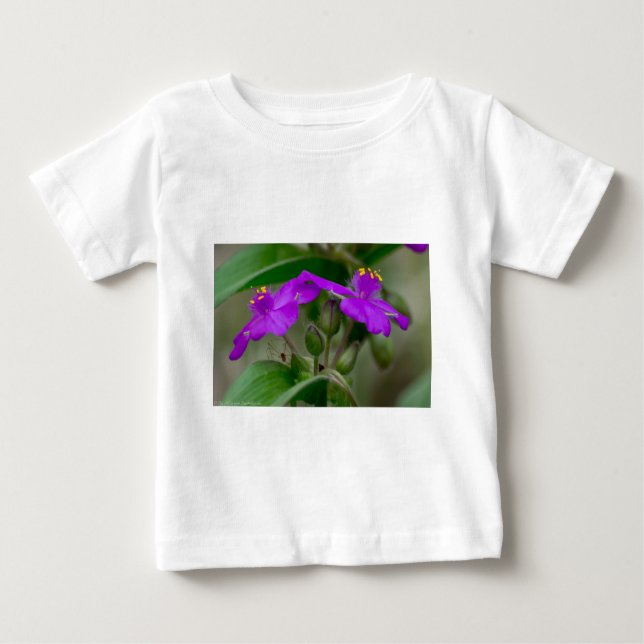 T-shirt Pour Bébé Fuchsia Spiderwort Twins Fleur sauvage Cadeaux Vêt (Devant)