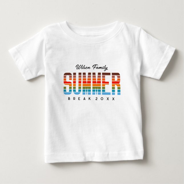 T-shirt Pour Bébé Fun Baby Summer Sunset Beach Family Vacation  (Devant)