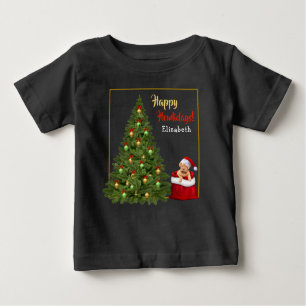 T-shirt Pour Bébé Fun Christmas Tree Santa Claus Holiday Personnalis