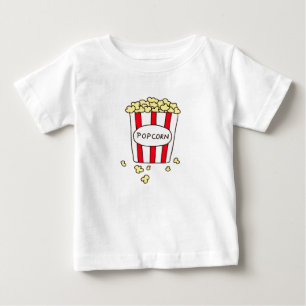 T-shirt Pour Bébé Fun Movie Theater Popcorn à Red White Bucket