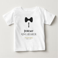 Fun Ring Bearer Black Cravate Mariage Toddler T-sh