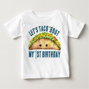 T-shirt Pour Bébé Fun Watercolor Fiesta Let's TACO My 1st Birthday