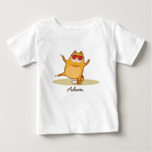 T-shirt Pour Bébé Funky Chat bébé maillot fin