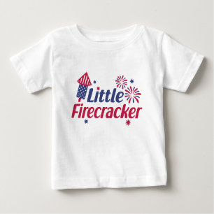 T-shirt Pour Bébé Funky Little Firecracker Fireworks 4 Juillet