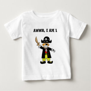T-shirt Pour Bébé Funky Pirate Anniversaire Âge 1 Design