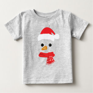 T-shirt Pour Bébé Funky Snowman Face heureux Joyeux Noël Famille