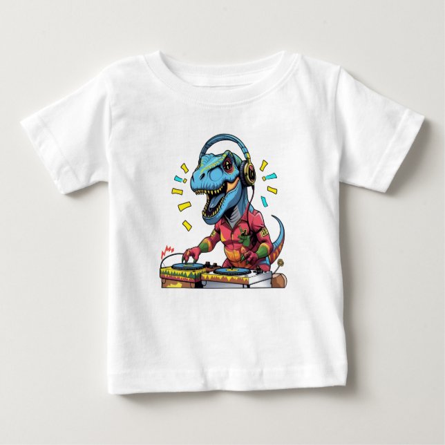 T-shirt Pour Bébé Funky T-Rex Music Lover Tee (Devant)