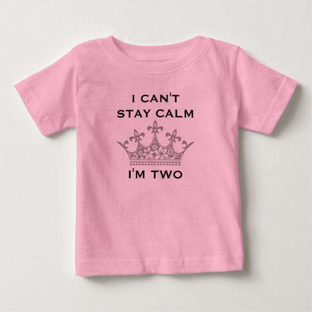 T-shirt Pour Bébé Funny 2e anniversaire Je ne peux pas rester calme  (Devant)