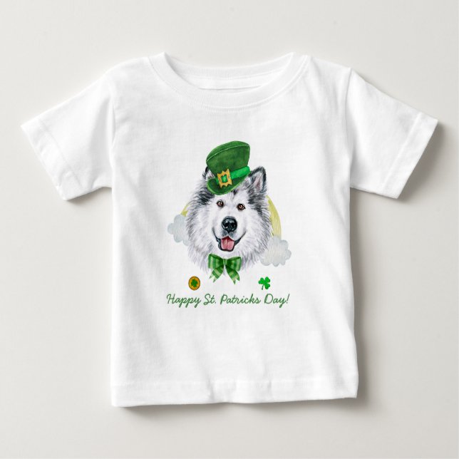 T-shirt Pour Bébé Funny Alaskan Malamute Gold St. Patricks Day (Devant)