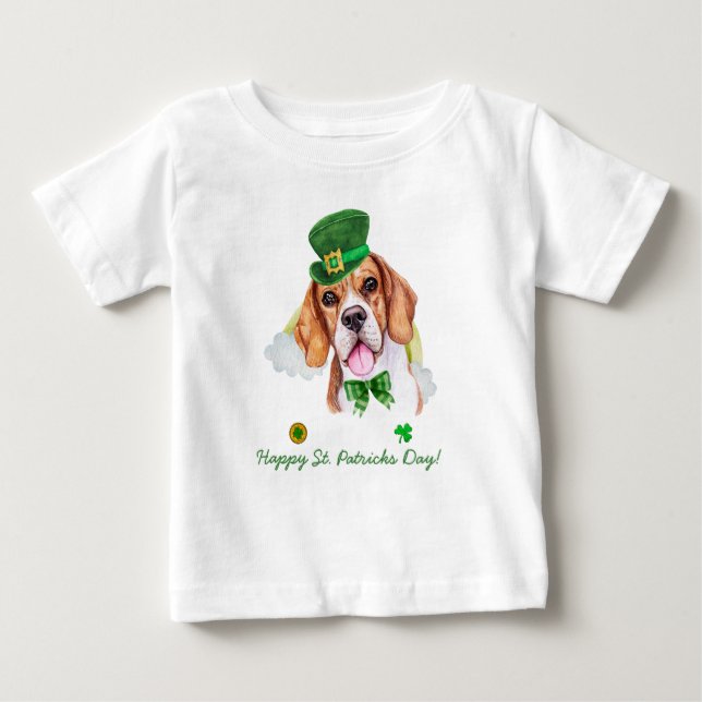 T-shirt Pour Bébé Funny Beagle Gold St. Patricks Day (Devant)